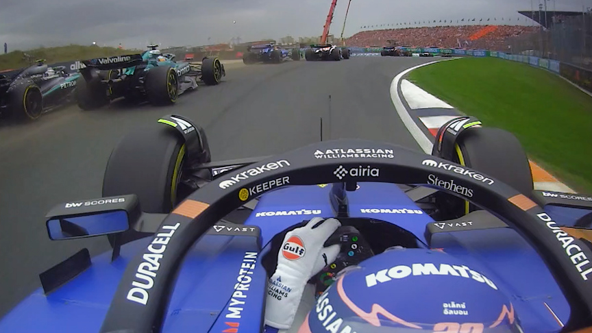 2025 Dutch Grand Prix: Albon gets a rocket start to leap up five places on Lap 1